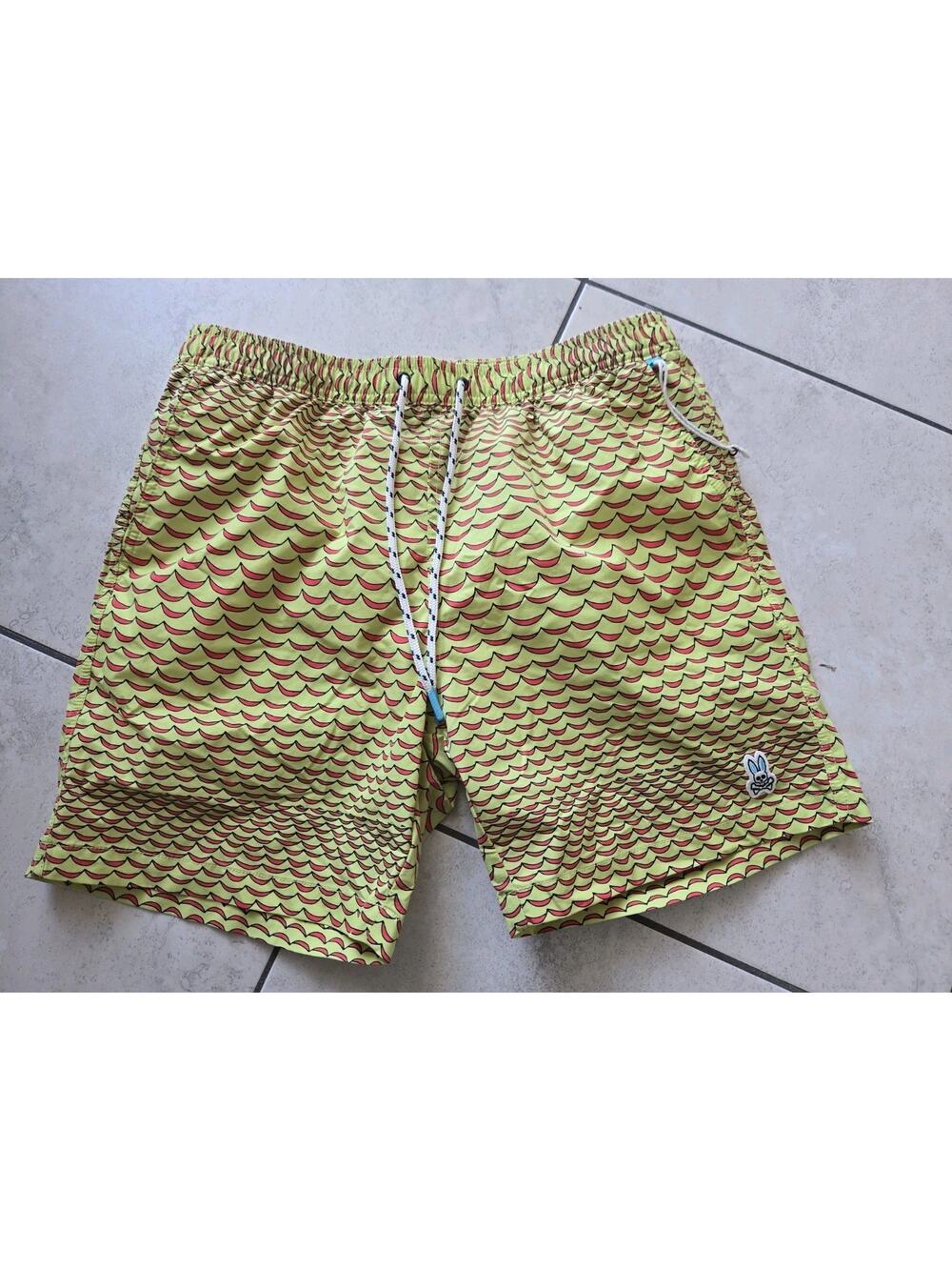 Psycho Bunny Swim Trunks L Logo Lined Drawstring Men’s Board Shorts
